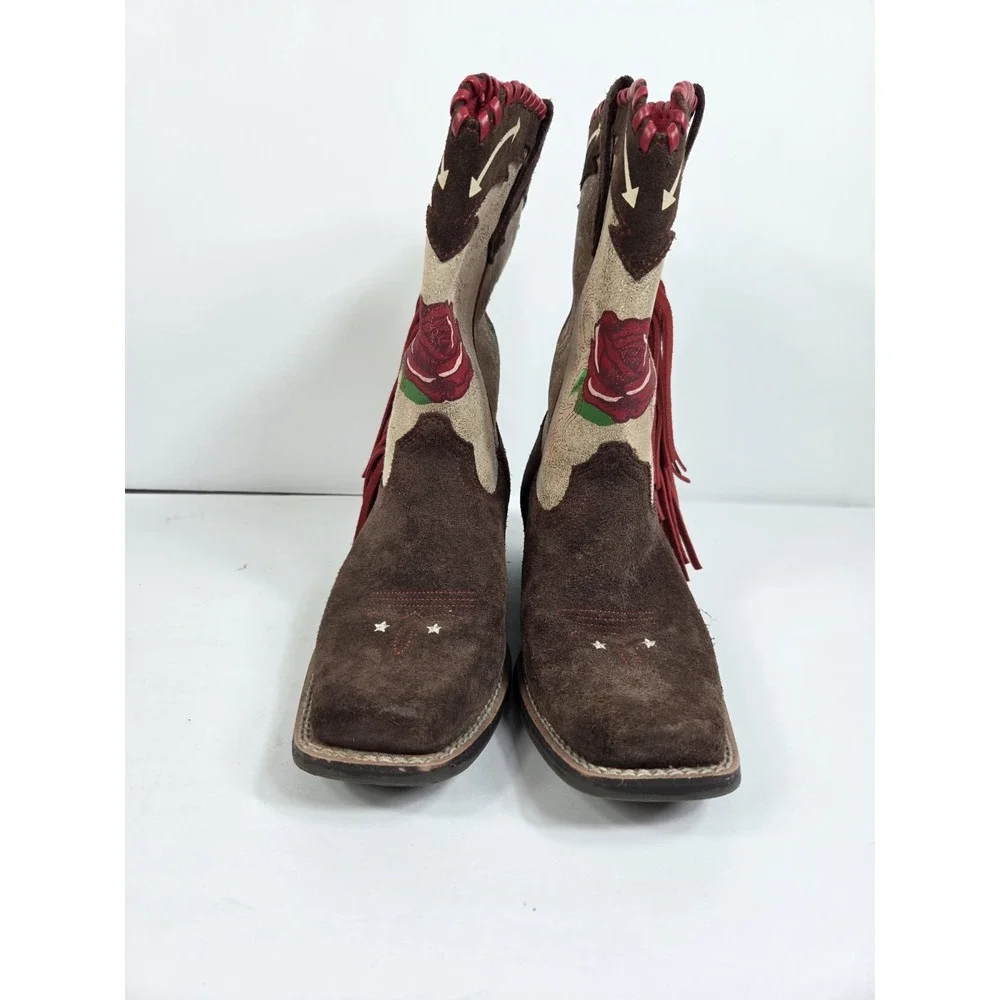 Ariat X Rodeo Quincy Futurity Western Boots  Girls Sz 3.5 / Women 5 Rose Print